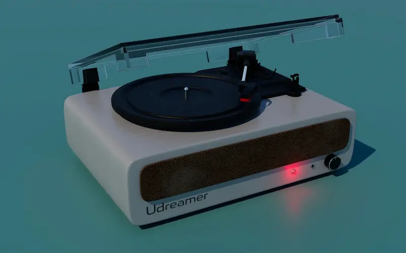 modélisation 3D lecteur vinyle Maya portfolio graphiste
